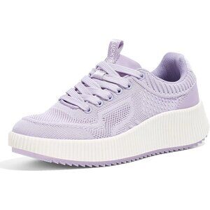 Lucky Step Women's Purple Platform Sneakers Rhinestone Fashion Chunky Shoes